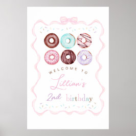 Välkomstskylt för Födelsedagsfesten Girl Donut Poster