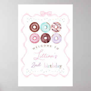 Välkomstskylt för Födelsedagsfesten Girl Donut Poster