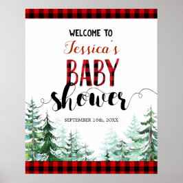 Välkomstskylt för Forest Lumberjack Baby Shower Poster