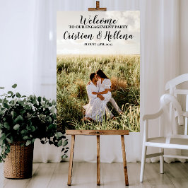 Välkomstskylt för förlovningsfest med foto poster