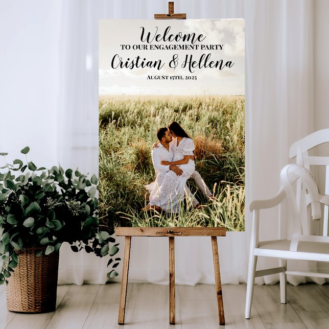 Välkomstskylt för förlovningsfest med foto poster (Skapare uppladdad)