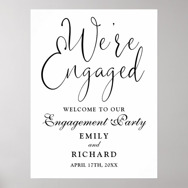 Välkomstskylt för förlovningsfest poster (Framsidan)