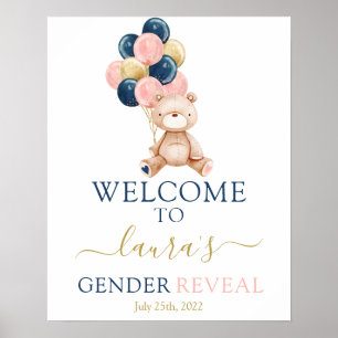 Välkomstskylt för Gender av nalle Poster