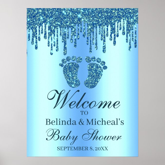 Välkomstskylt för Glitter-drivrutin för blå fot, b Poster (Framsidan)