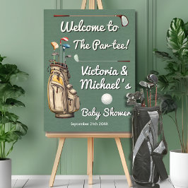 Välkomstskylt för golf Baby Shower med handtag Poster