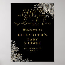 Välkomstskylt för gotisk babyfest för Lille Boo