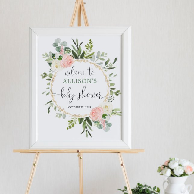 Välkomstskylt för Greeneres rosa-flickdusch Poster (Skapare uppladdad)