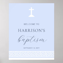 Välkomstskylt för grekiska Nyckel Blue Baptism