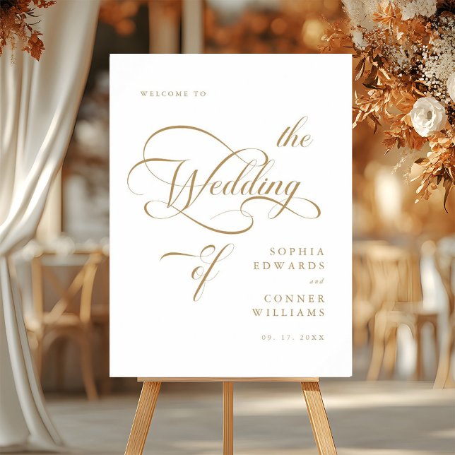 Välkomstskylt för Guld Elegant Classy Bröllop Poster (Skapare uppladdad)