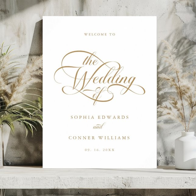 Välkomstskylt för guld känslig Elegant bröllop Poster (Skapare uppladdad)
