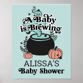 Välkomstskylt för Halloween Baby Brewing Baby Show Poster