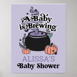 Välkomstskylt för Halloween Baby Brewing Baby Show Poster