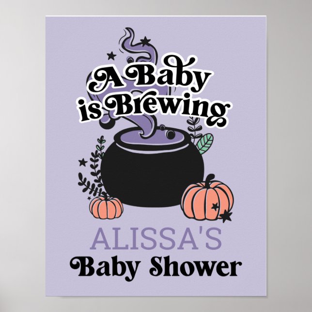 Välkomstskylt för Halloween Baby Brewing Baby Show Poster (Framsidan)