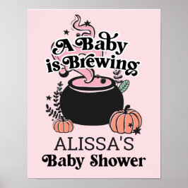 Välkomstskylt för Halloween Baby Brewing Baby Show Poster