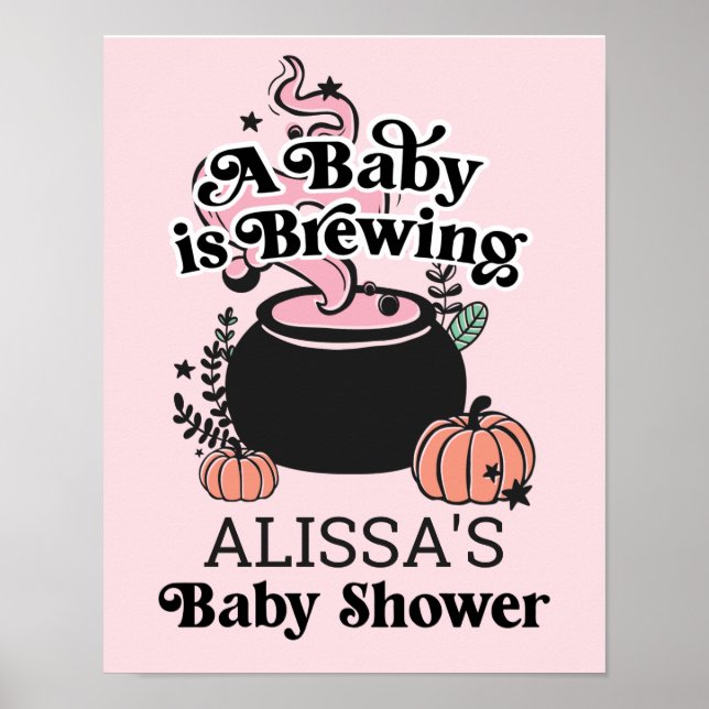 Välkomstskylt för Halloween Baby Brewing Baby Show Poster (Framsidan)