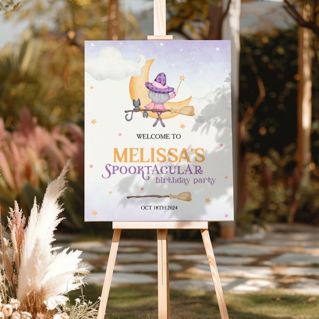 Välkomstskylt för Halloween Cute Witch-Födelsedags Poster (Skapare uppladdad)
