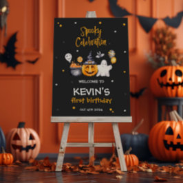 Välkomstskylt för halloween fest-talesdag poster