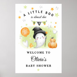 Välkomstskylt för Halloween Little Boo Baby Shower Poster