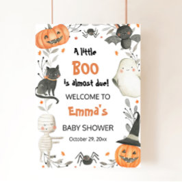 Välkomstskylt för Halloween Little Boo Baby Shower Poster