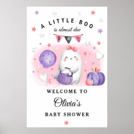 Välkomstskylt för Halloween Little Boo-tjejen Baby Poster