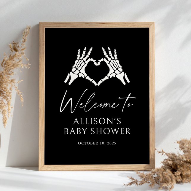 Välkomstskylt för Halloween Skeleton Baby Shower Poster (Skapare uppladdad)
