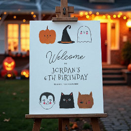 Välkomstskylt för Halloween-vänner Modern Birthday Poster