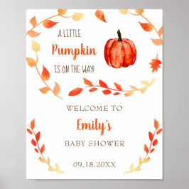 Välkomstskylt för hälsningsskylt för lilla Pumpkin Poster