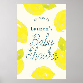 Välkomstskylt för handmålat Lemon Baby Shower Poster