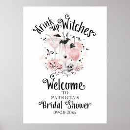 Välkomstskylt för häxors bröllopsfest poster