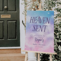 Välkomstskylt för Heaven Sent Girl Baby Shower