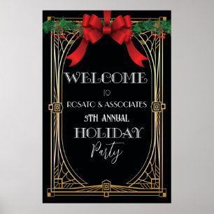 Välkomstskylt för Holiday Art Deco 1920-tal Poster