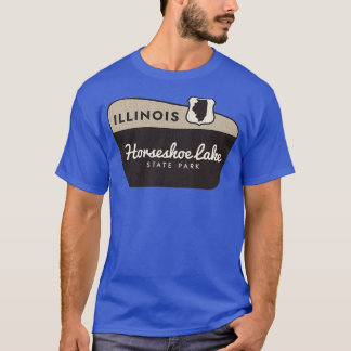 Välkomstskylt för Horseshoe Sjö State Park Illinoi T Shirt