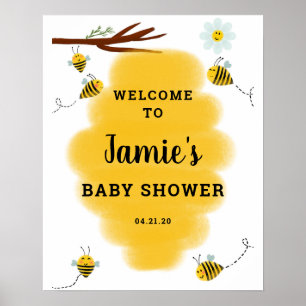 Välkomstskylt för humla Baby Shower Poster