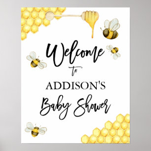 Välkomstskylt för humla Baby Shower Poster