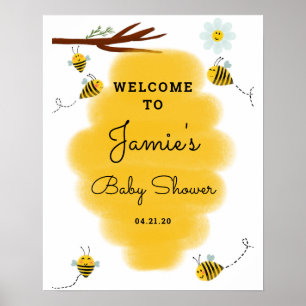 Välkomstskylt för humla Baby Shower Poster