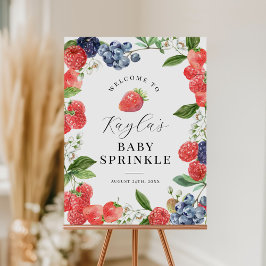 Välkomstskylt för jordgubbsspridning för baby poster