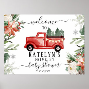 Välkomstskylt för julenhet efter babyvisning poster