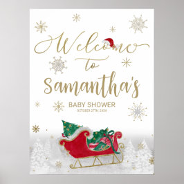 Välkomstskylt för juljusknappen i Santa Baby Poster