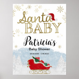 Välkomstskylt för juljusknappen i Santa Baby Poster