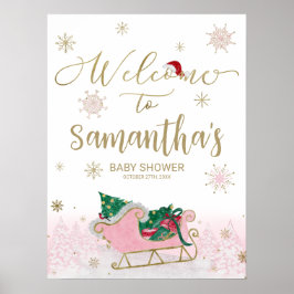 Välkomstskylt för juljusknappen i Santa Baby Poster
