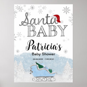 Välkomstskylt för juljusknappen i Santa Baby Poster