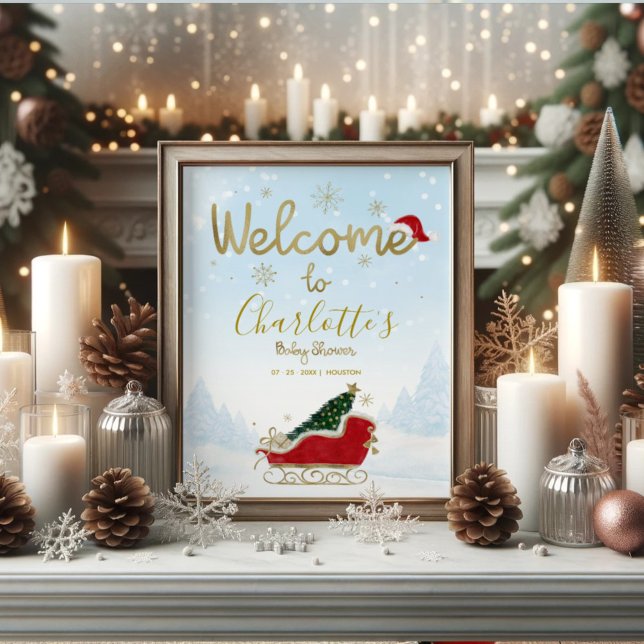 Välkomstskylt för juljusknappen i Santa Baby Poster (Skapare uppladdad)
