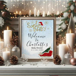 Välkomstskylt för juljusknappen i Santa Baby Poster