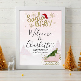 Välkomstskylt för juljusknappen i Santa Baby Poster