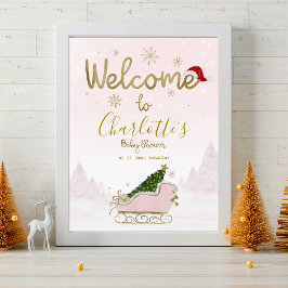Välkomstskylt för juljusknappen i Santa Baby Poster