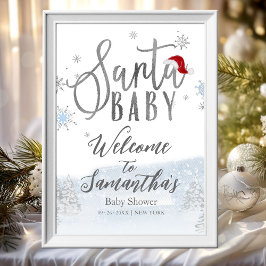 Välkomstskylt för juljusknappen i Santa Baby Poster