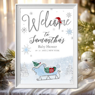 Välkomstskylt för juljusknappen i Santa Baby Poster