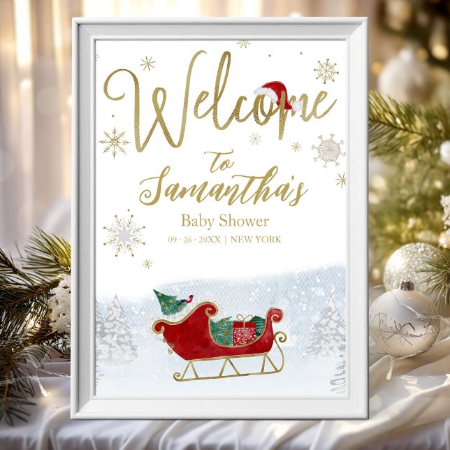 Välkomstskylt för juljusknappen i Santa Baby Poster (Skapare uppladdad)