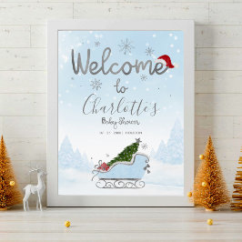 Välkomstskylt för juljusknappen i Santa Baby Poster