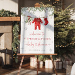 Välkomstskylt för juljusknappen i Santa Baby Poster<br><div class="desc">Santa Baby - Välkomstskylt för julbabyskor</div>